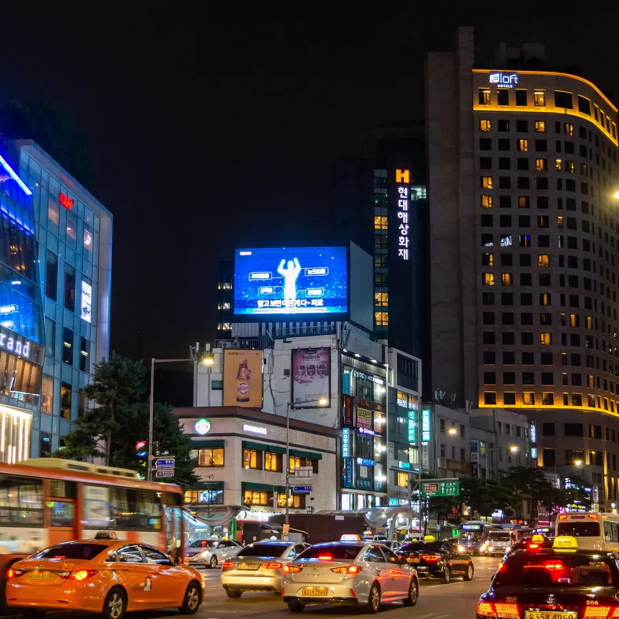 Myeongdong shopping street at night